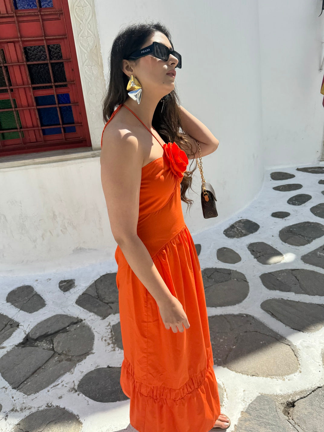 Maxi With Flower Detailing | Orange