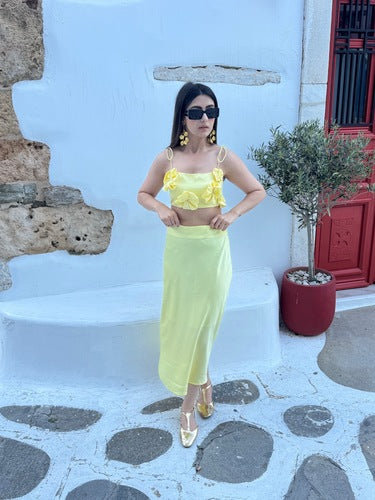 Nile Satin Co-ord | Butter Yellow