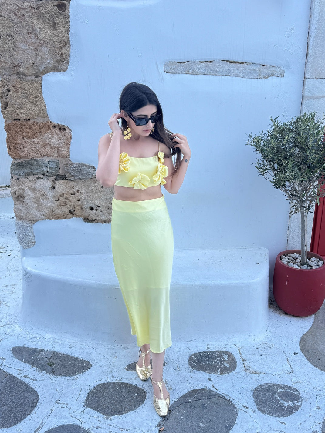 Nile Satin Co-ord | Butter Yellow
