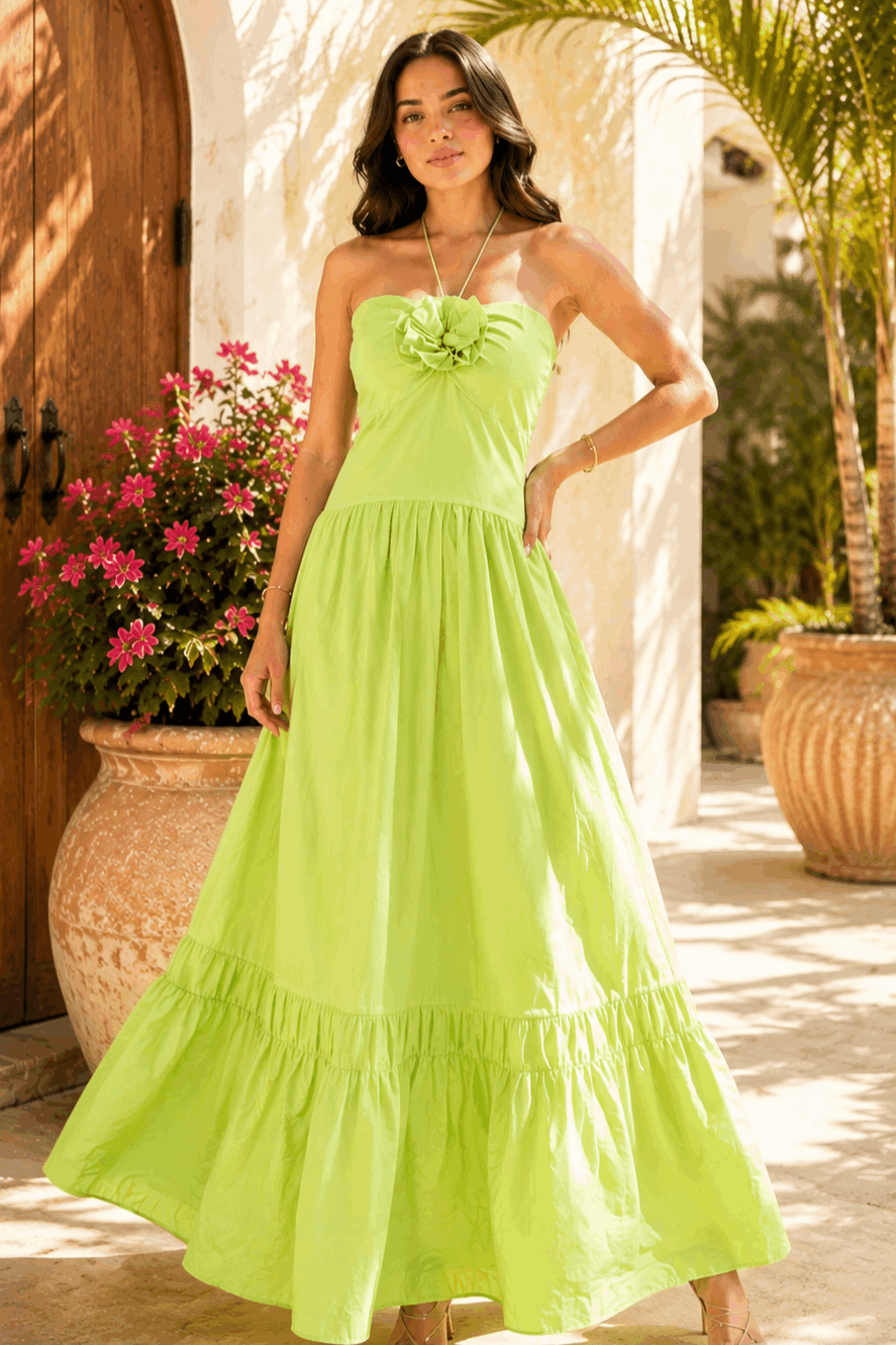 Maxi with flower detailing